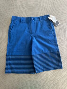 Under Armour Blue Boys' Athletic Shorts with Striped Hem
